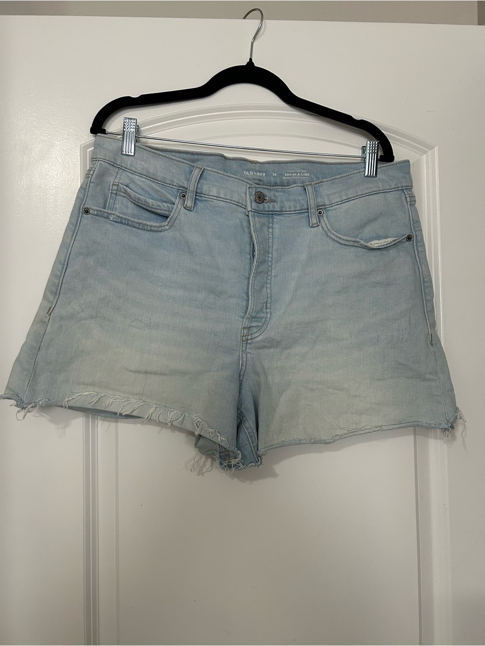 Old Navy Light Blue Distressed Denim Cutoff Shorts